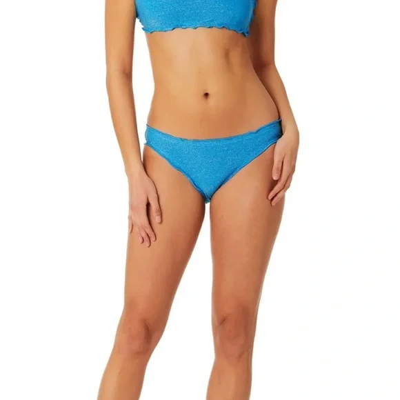 NWT Junior’s Size Large No Boundaries Two Piece Bikini Set in Blue Lurex - Picture 13 of 15